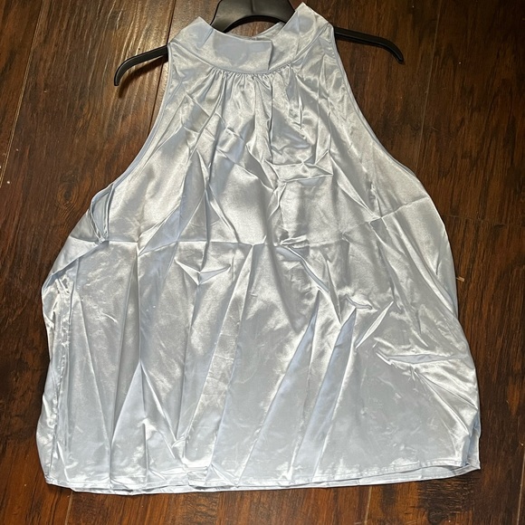Baby Blue satin blouse - Picture 1 of 6